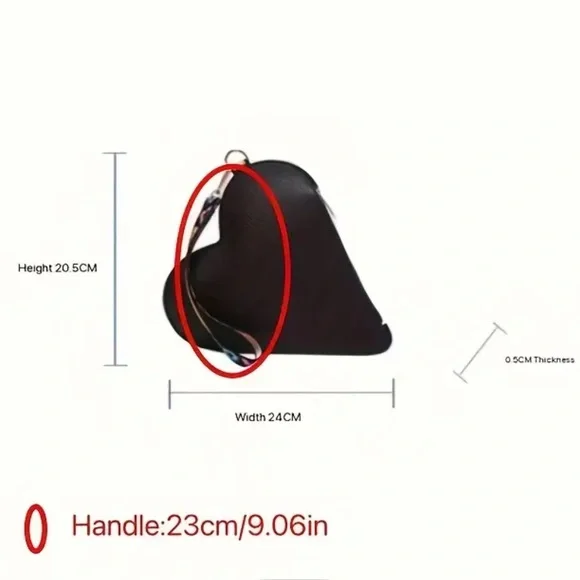 Black Heart Shaped Purse - Picture 2 of 4